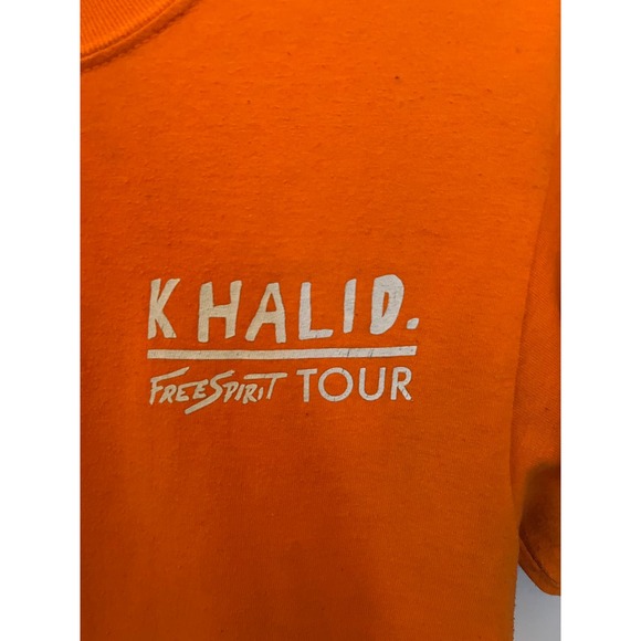 Khalid Free Spirit Tour 2019 Crew Neck Tee T-Shirt Men's Size Small Orange - Picture 2 of 6